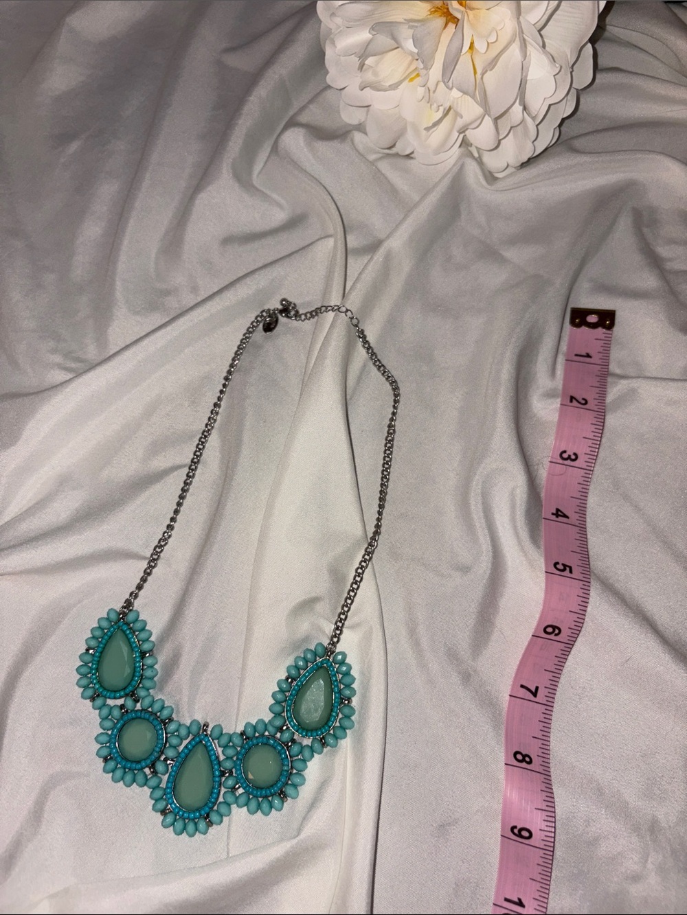 Faux Turquoise Statement Bib Necklace - Women Jewelry